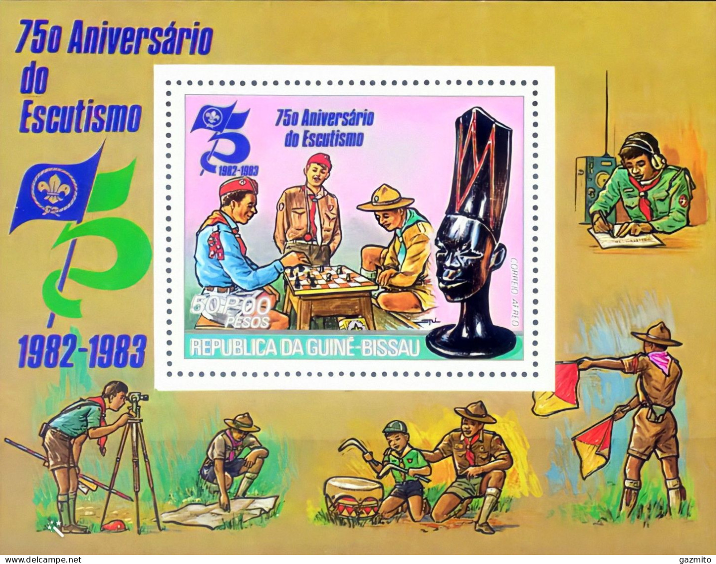 Guinea Bissau 1982, 75th Scout, Block - Télécom