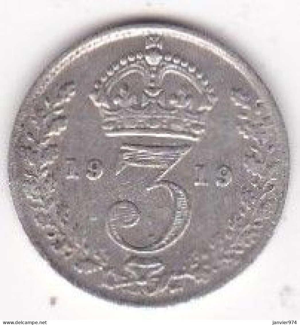 Grande Bretagne. 3 Pence 1919 . George VI, En Argent , KM# 813, Superbe - F. 3 Pence