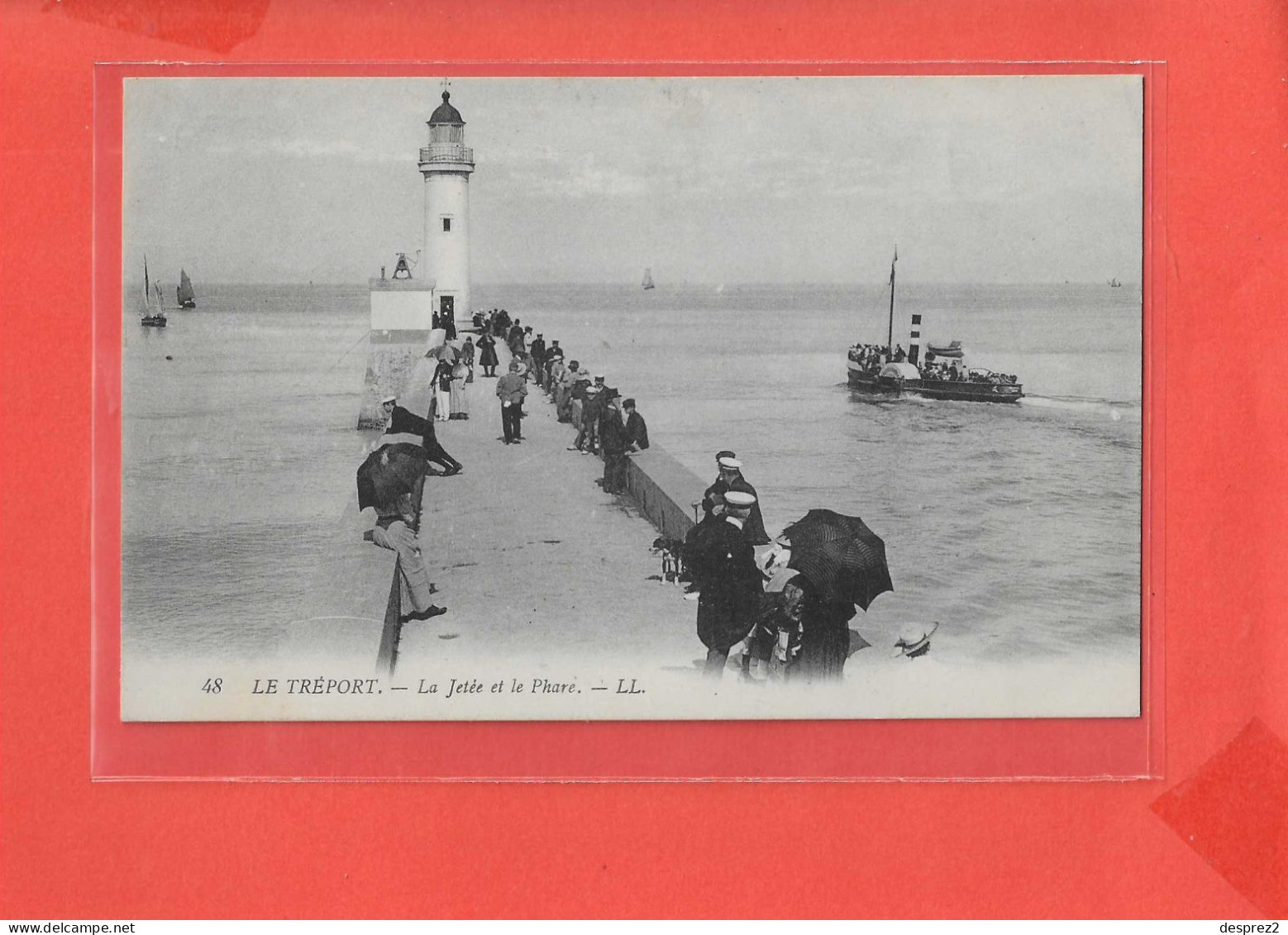 76 LE TREPORT Cpa Animée La Jetée Et Le Phare    48 Edit LL - Le Treport