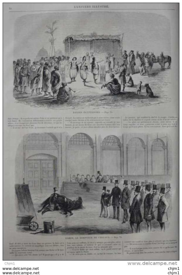 Danses Égyptiennes - Rarey, Le Dompteur Des Chevaux - Page Original 1860 - Documenti Storici
