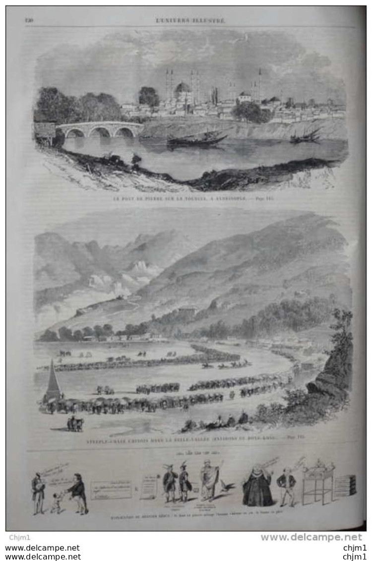 Steeple-Chase Chinois Dans La Bellé-Vallée, Environs De Hong-Kong - Page Original 1860 - Documents Historiques