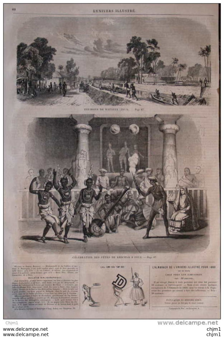 Célébration Des Fêtes De Krichna à Java -  Page Original 1860 - Documents Historiques