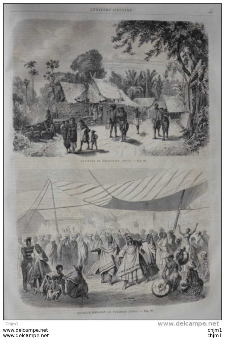 Environs De Sourabaya (Java) - Ronguin Dansant La Tandack (Java) - Page Original 1860 - Documents Historiques