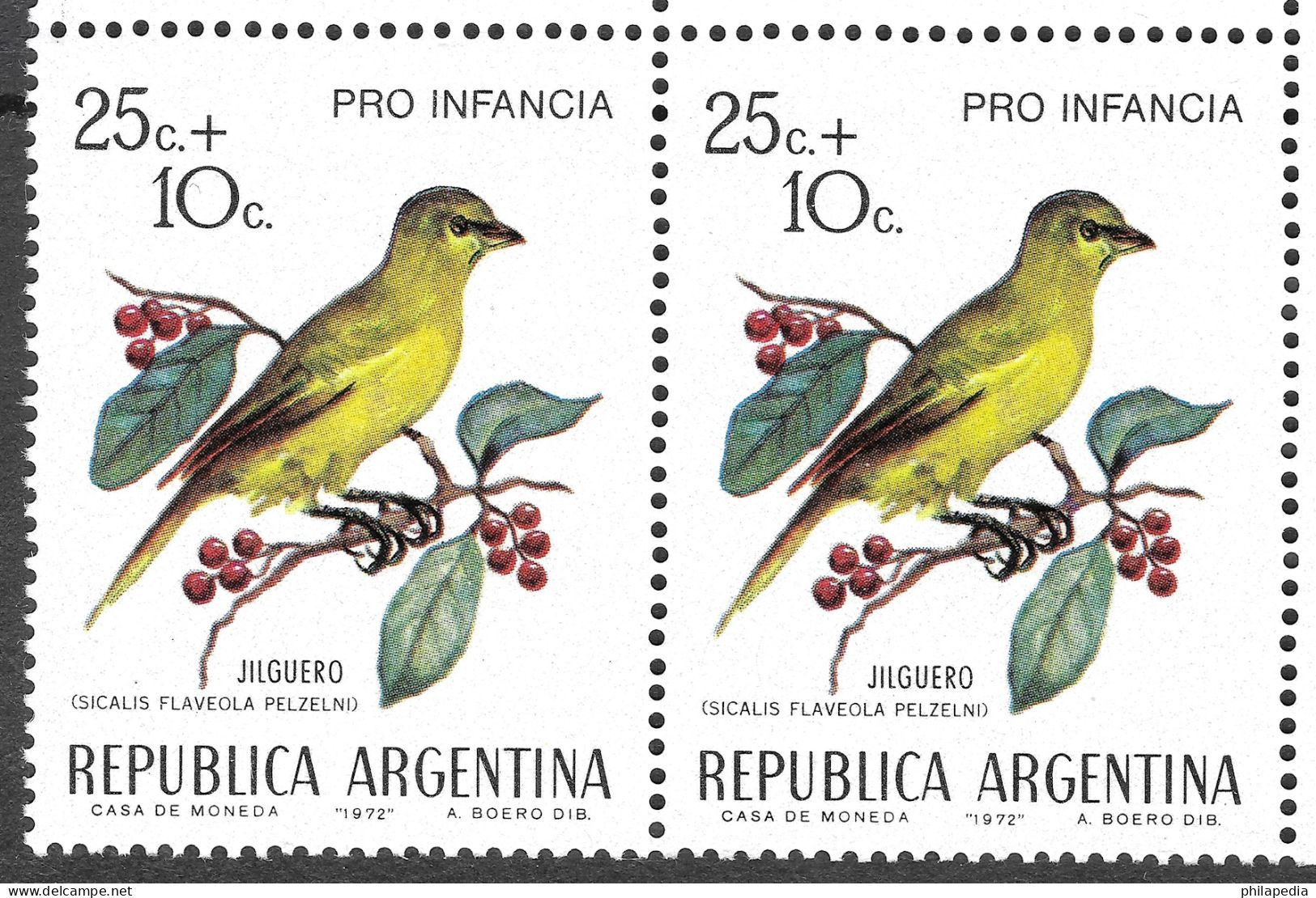 Argentine Football Oiseaux Passereaux Tyran Kamichi Merle Chardonneret Birds Finch Vögel Aves Chaja Uccelli ** 1972 50€ - Songbirds & Tree Dwellers