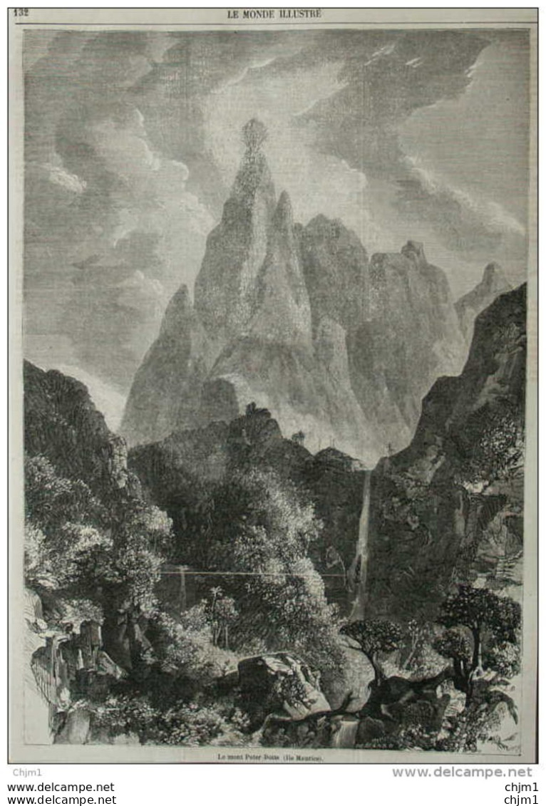 Le Mont Peter-Botte (Ile Maurice) - Page Original 1860 - Historical Documents
