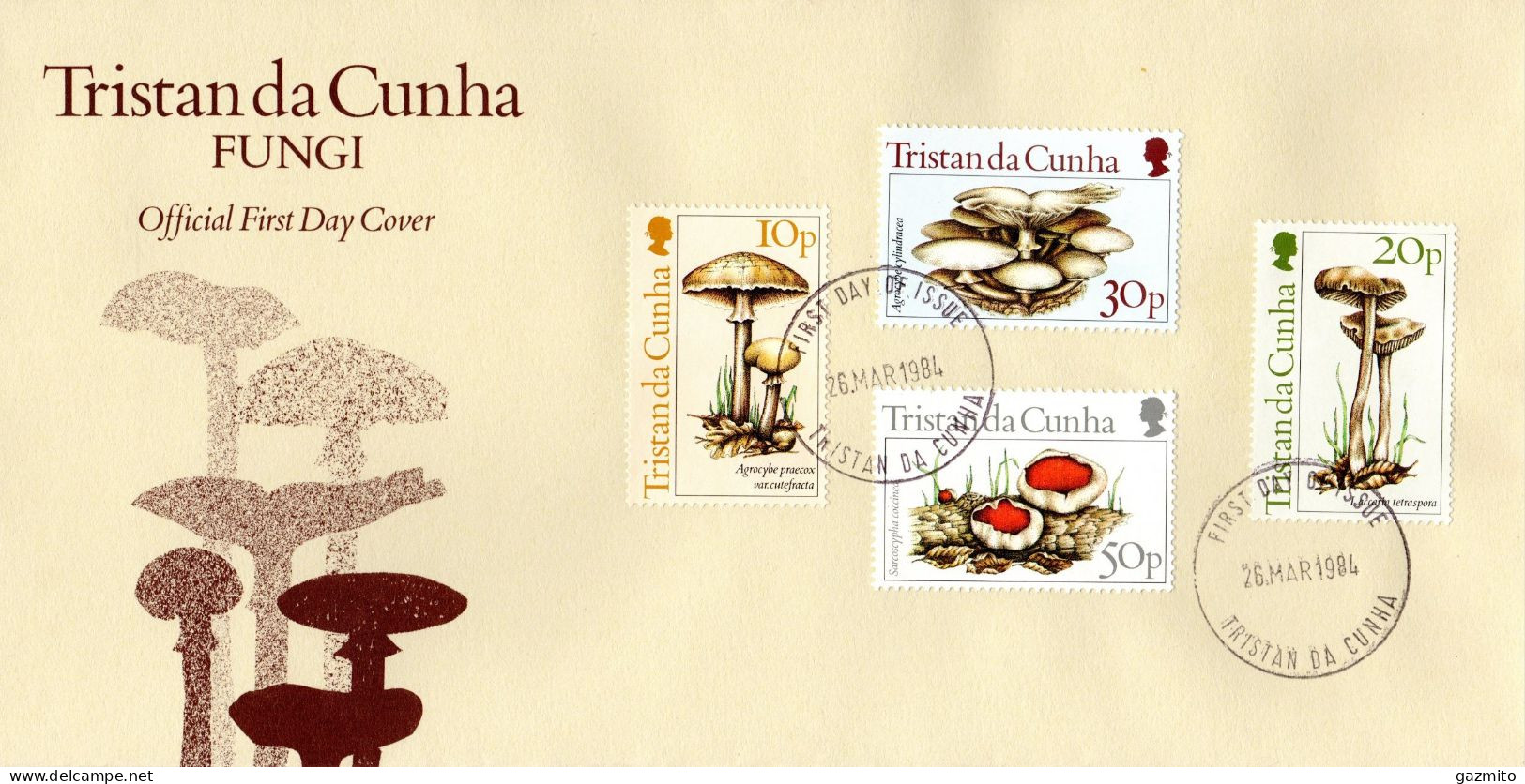 Tristan Da Chuna 1984, Mushrooms, 4val In Fdc - Tristan Da Cunha