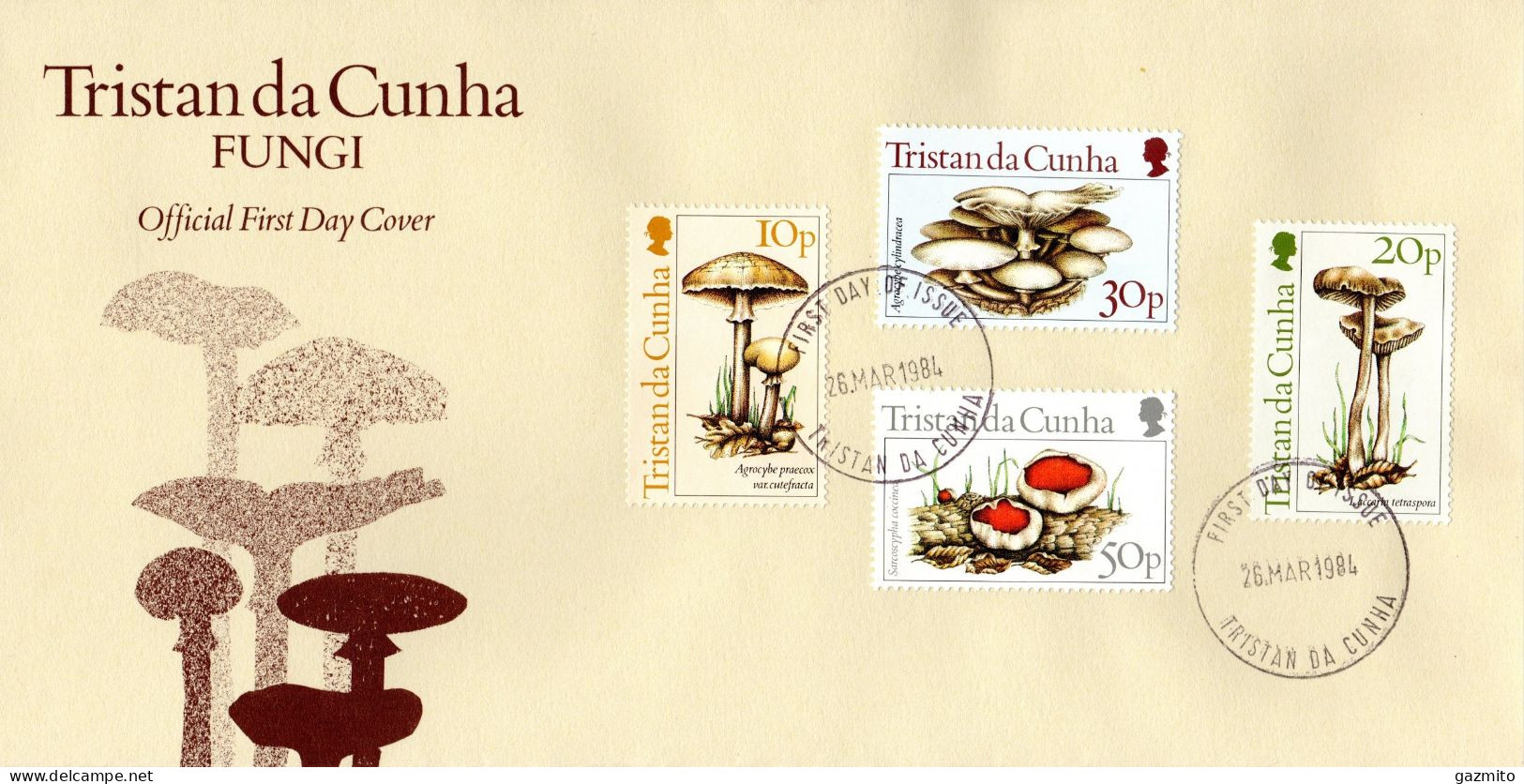 Tristan Da Chuna 1984, Mushrooms, 4val In Fdc - Funghi