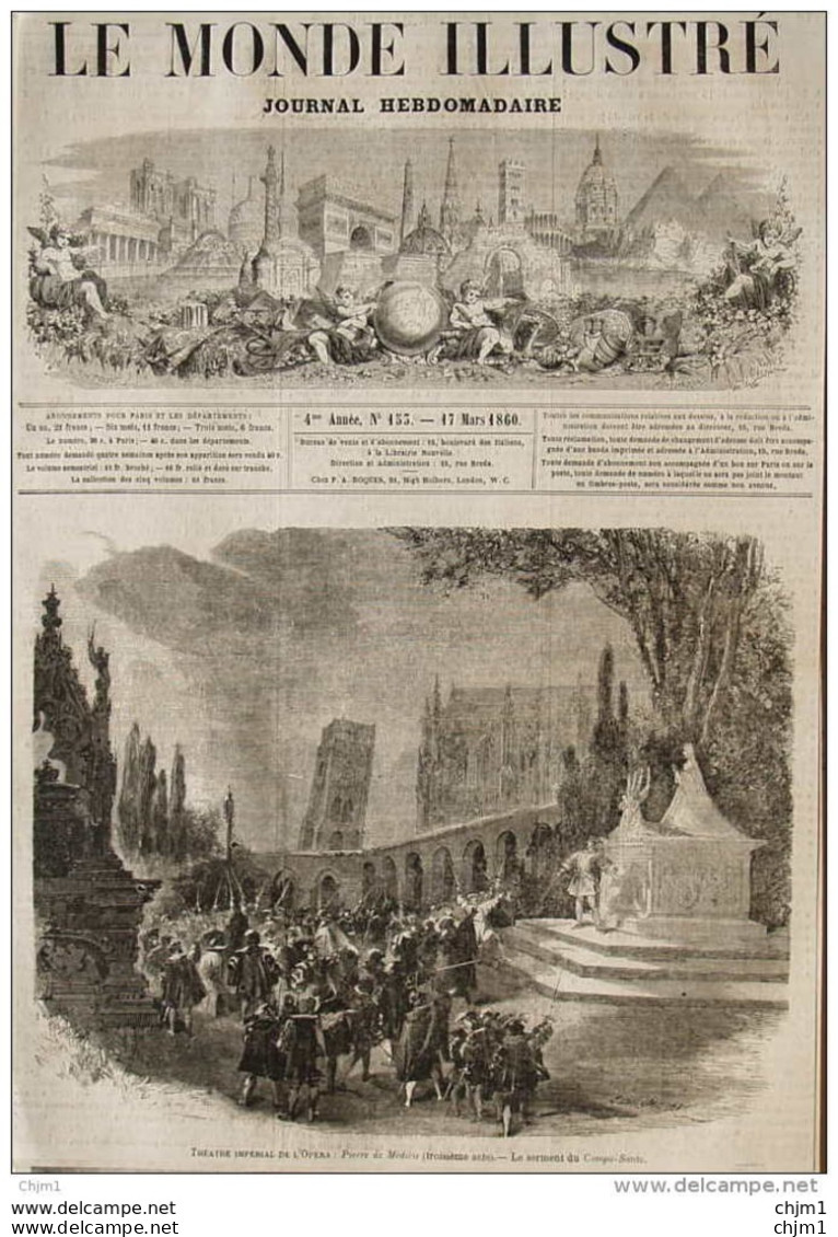 Théâtre Impérial De L'Opéra - Pierre De Medicis - Page Original 1860 - Historical Documents