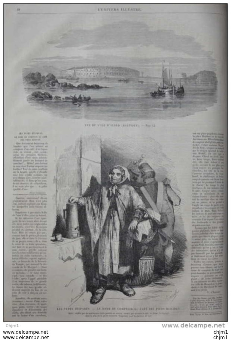 Vue De L'île D'Aland - La Dame De Comptoir Du Café Des Pieds Humides - Page Original 1860 - Documenti Storici