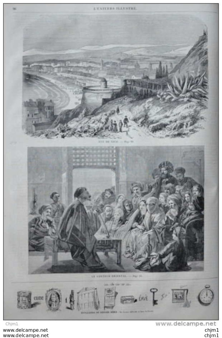 Vue De Nice - Le Conteur Oriental - Page Original 1860 - Historische Dokumente