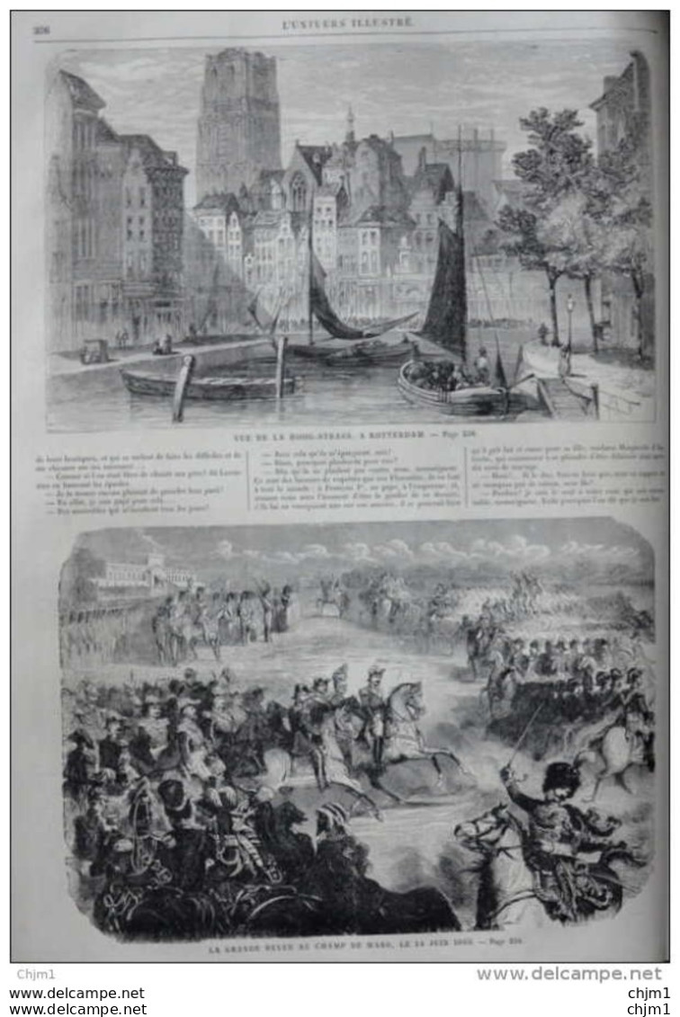 Vue De La Hoog-Strass à Rotterdam - Page Original 1860 - Historische Documenten