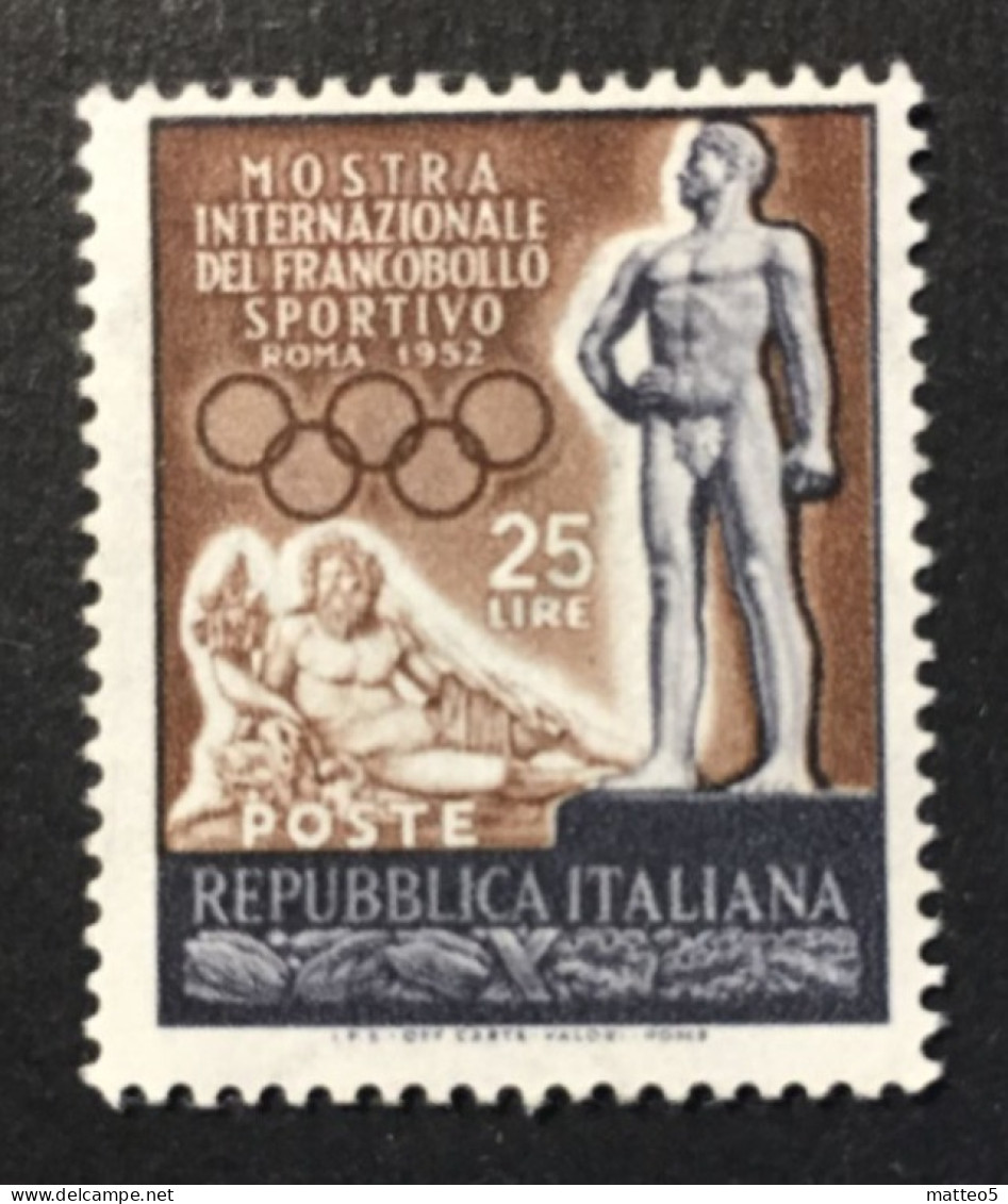 1952 - Italia - Mostra Internazionale Del Francobollo Sportivo - Unused ( Mint Hinged ) - A1 - 1946-60: Nieuw/plakker