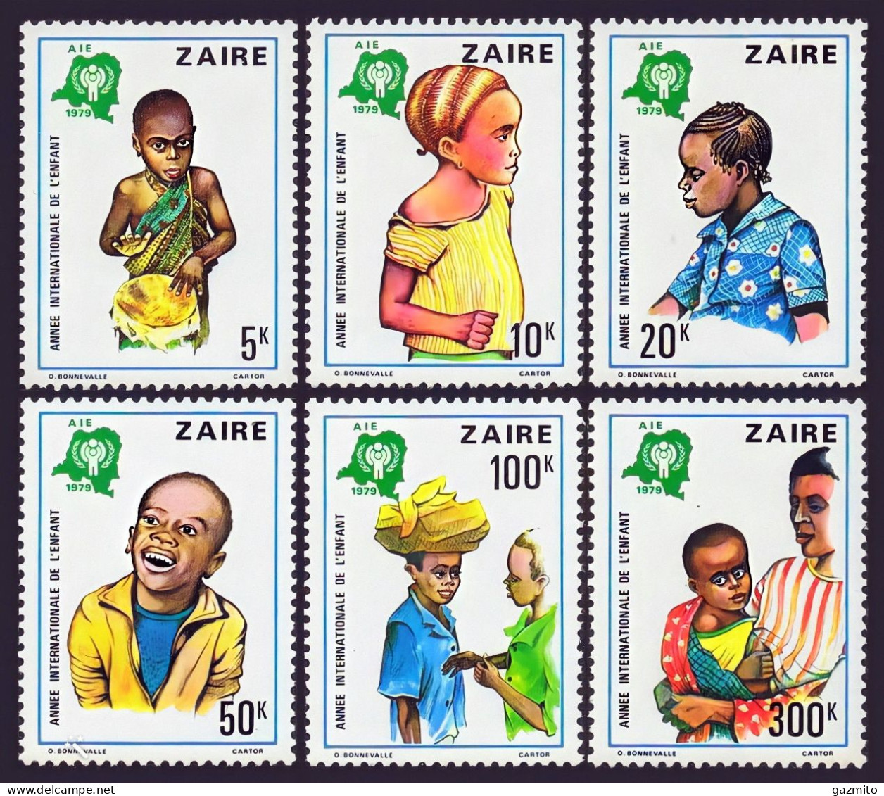 Zaire 1979, Year Of The Child, 6val - Unused Stamps