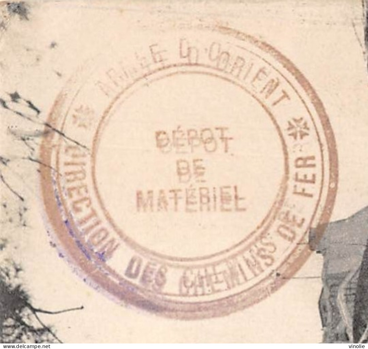24-4021 : CACHET FRANCHISE. ARMEE D'ORIENT. DIRECTION DES CHEMINS DE FER. DEPOT DE MATERIEL CARTE DE MARSEILLE - 1. Weltkrieg 1914-1918
