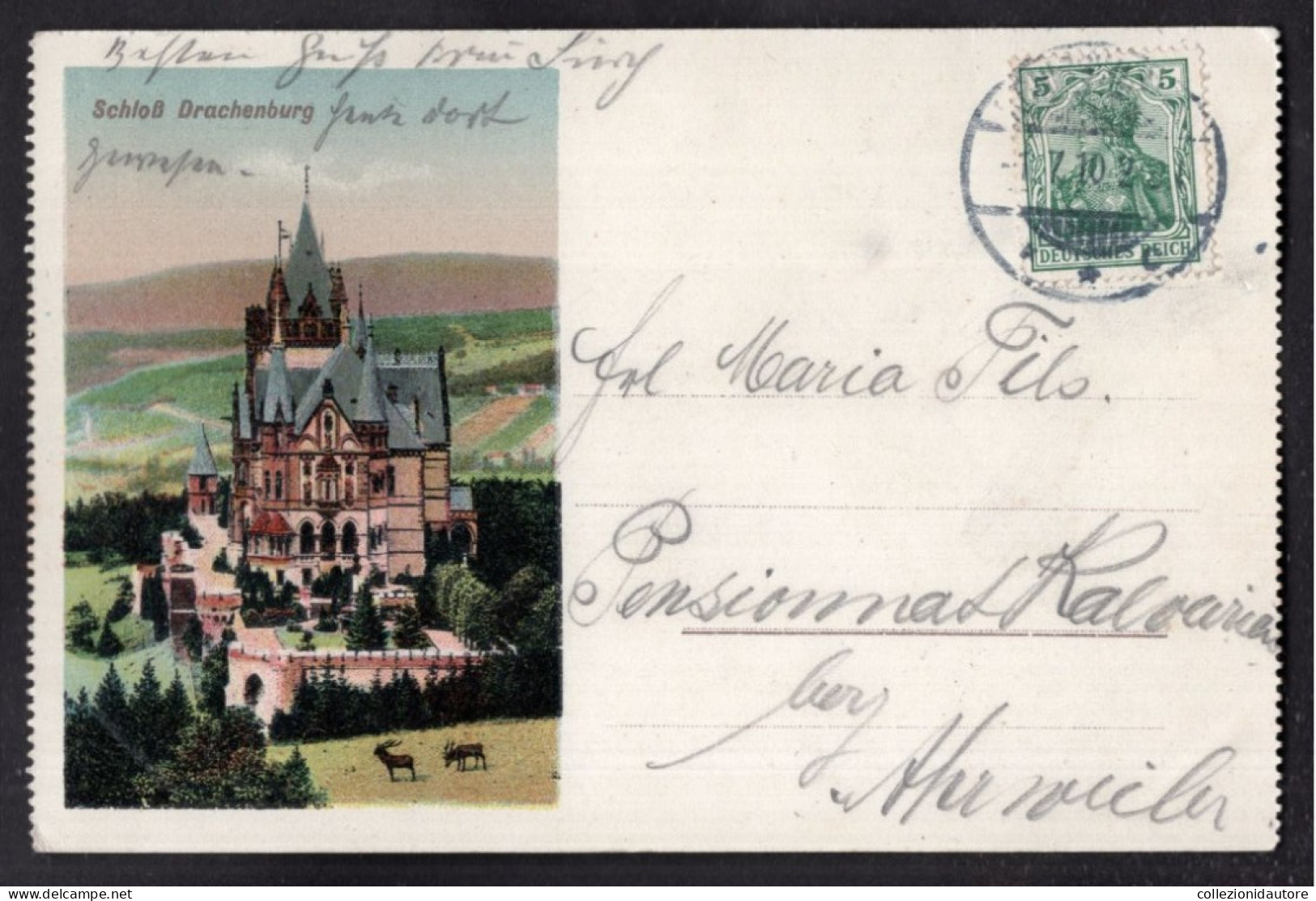 DRACHENBURG - KÖNIGSWINTER AM RHEIN - SIEBENGEBIRGE - EIGEN HEIM GLÜCK ALLEIN - CARTOLINA FP SPEDITA NEL 1910 - Koenigswinter