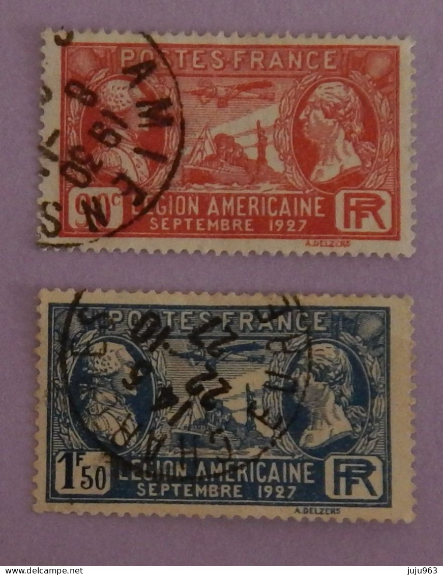 FRANCE YT 244/245 CACHETS RONDS "LEGION AMERICAINE" ANNÉE 1927 - Used Stamps