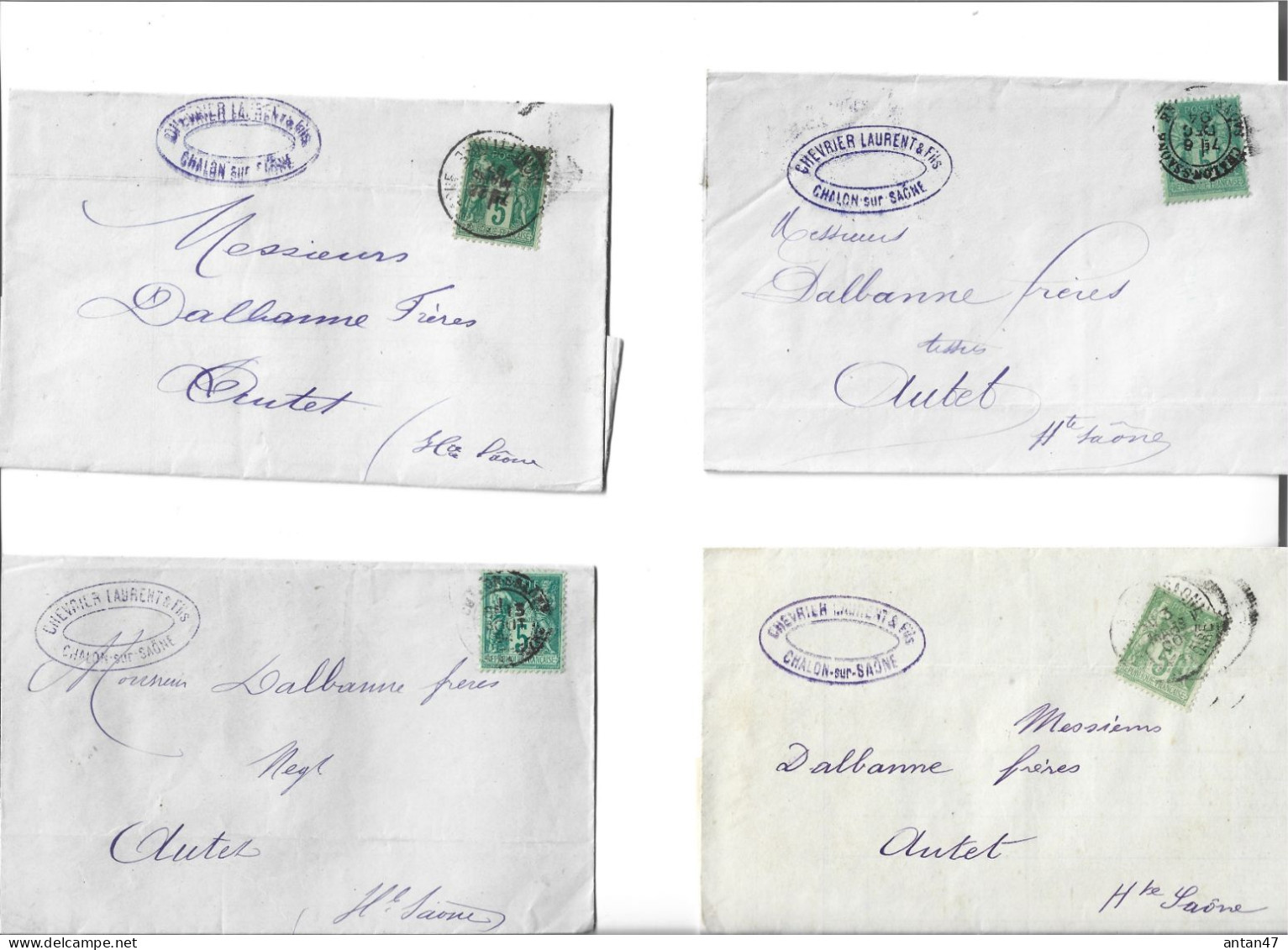 16 factures 1894-99 / 71 CHALON SUR SAONE / LILLE ROUEN REIMS ROANNE / CHEVRIER LAURENT ->70 AUTET Dalbanne
