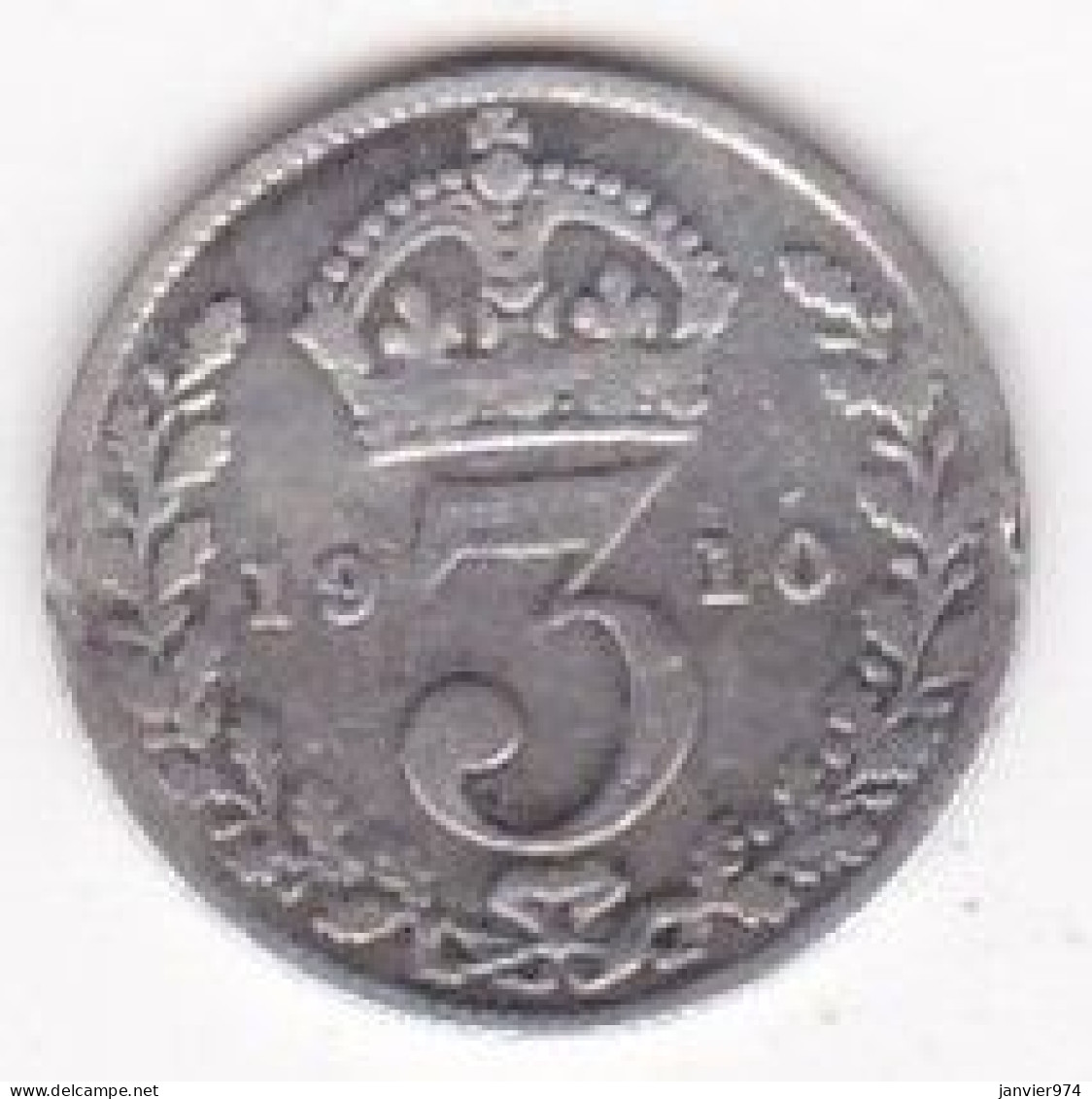 Grande Bretagne. 3 Pence 1910 . Edward VII, En Argent , KM# 797 - F. 3 Pence