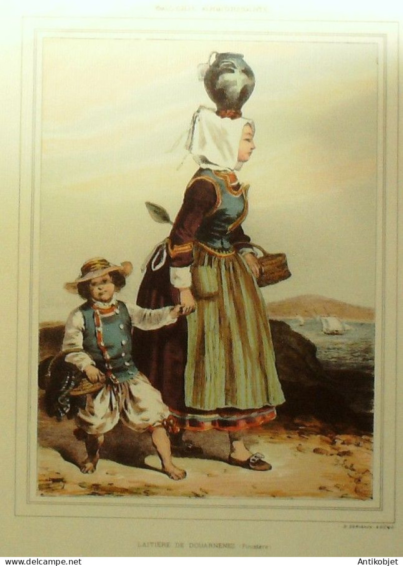 Costume Bretagne Douarnenez (29) Paysanne Bigoudène Signé F.H.Lalaisse XIXème - Célébrités