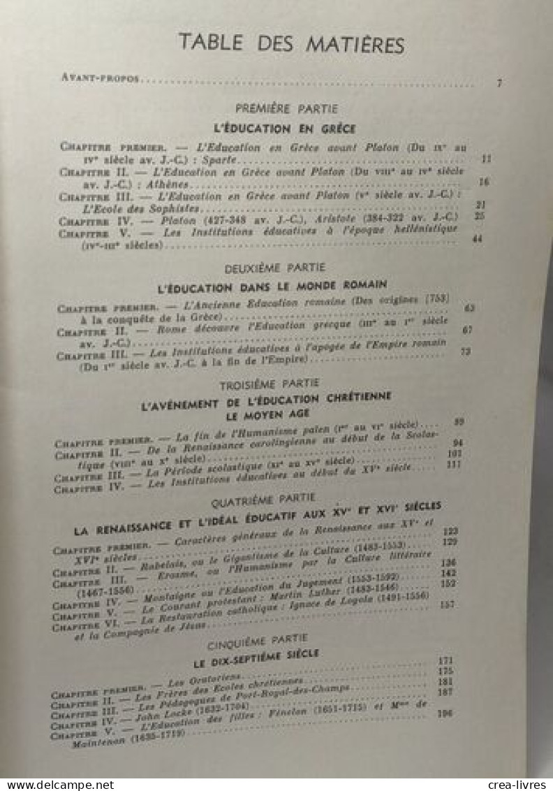 Histoire Des Institutions Et Des Doctrines Pédagogiques Par Les Textes - Unclassified