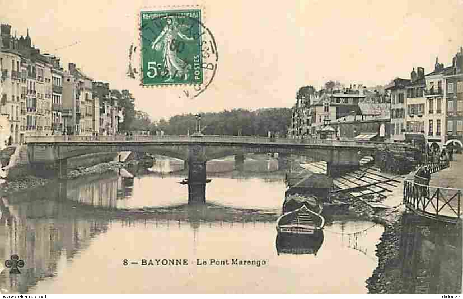64 - Bayonne - Le Pont Marengo - Animée - Oblitération Ronde De 1909 - CPA - Voir Scans Recto-Verso - Bayonne