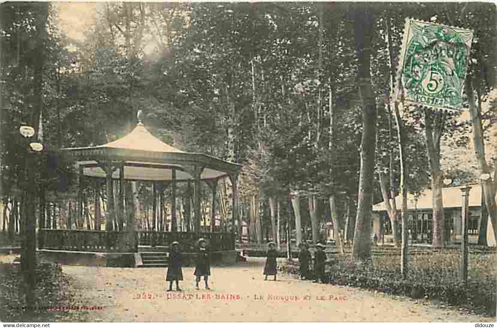 09 - Ussat Les Bains - Le Kiosque Et Le Parc - Animée - Oblitération Ronde De 1907 - CPA - Voir Scans Recto-Verso - Autres & Non Classés