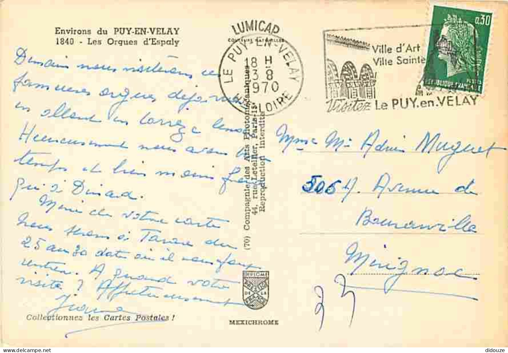 43 - Espaly - Les Orgues D'Espaly - Flamme Postale - CPM - Voir Scans Recto-Verso - Otros & Sin Clasificación