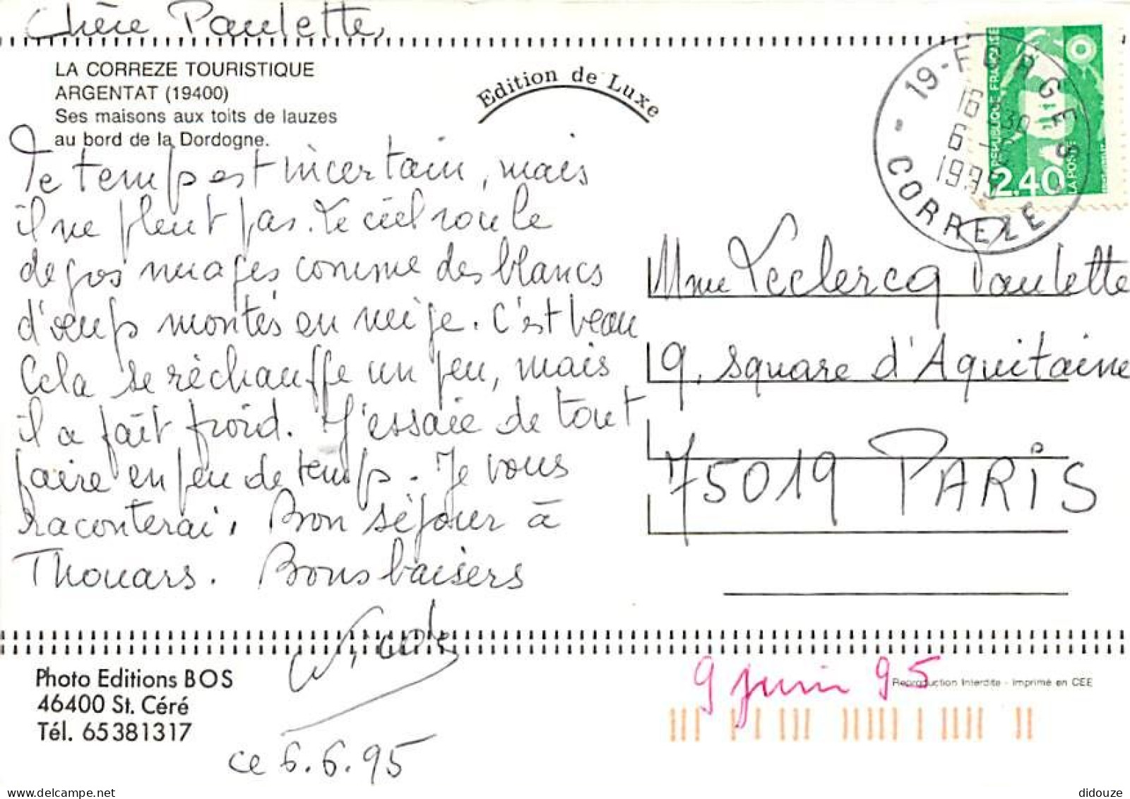 19 - Argentat - Ses Maisons Aux Toits De Lauzes Au Bord De La Dordogne - CPM - Voir Scans Recto-Verso - Argentat