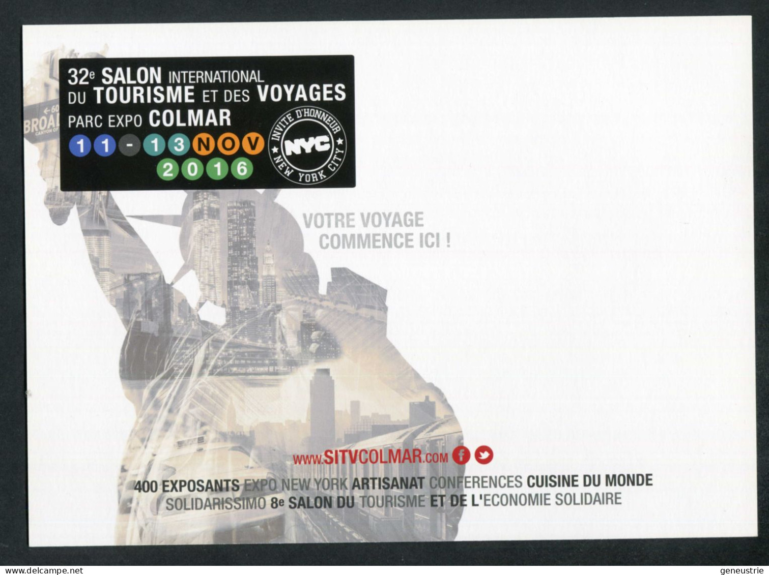 CPM Maximum Publicitaire Non Postable "Salon Du Tourisme Colmar" Taxi New-yorkais - New-York Yellow Cab - Taxi & Carrozzelle