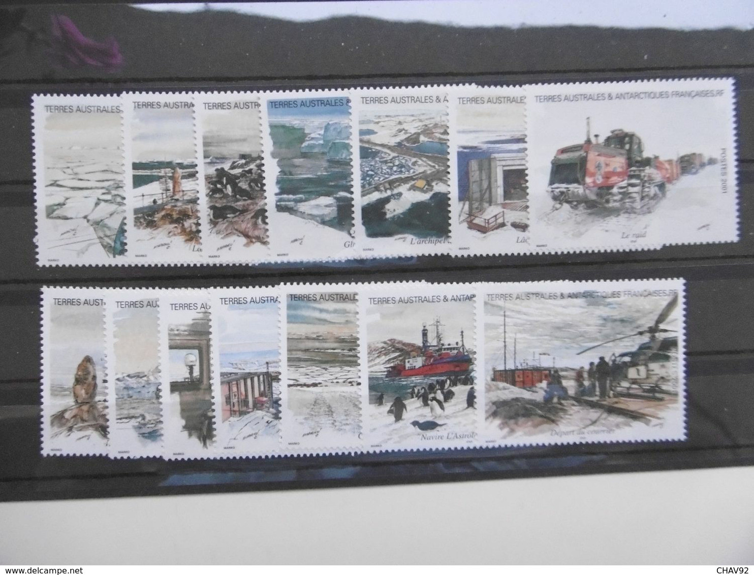 T A A F  2001   C308    NO YT 308/321 * *   SERIE ISSUE DU CARNET VOYAGE TERRE ADELIE - Nuevos