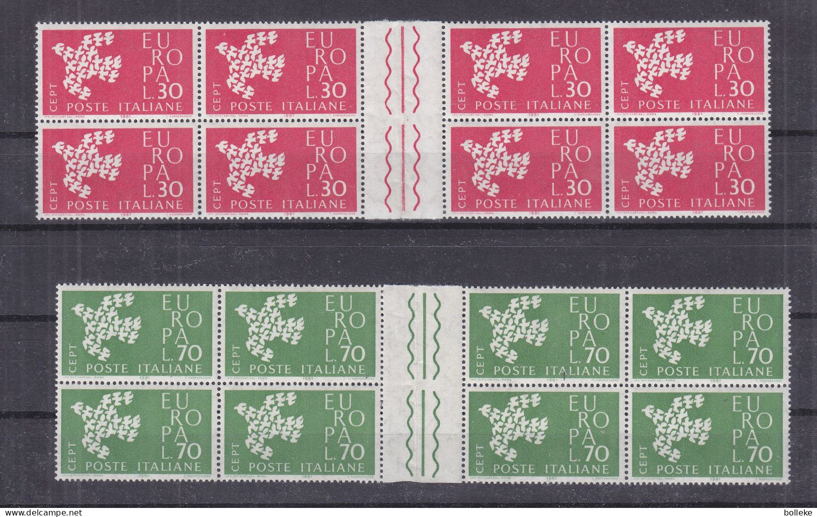 Europa 1961 - Italie - Yvert 858 / 59 ** - Paire Avec Interpanneaux - - 1961-70: Mint/hinged