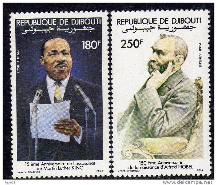 Djibouti P.A. N° 186 / 87 XX : Personnages Célèbres : Martin Luther King Et Alfred Nobel La Paire Sans Charnière TB - Dschibuti (1977-...)