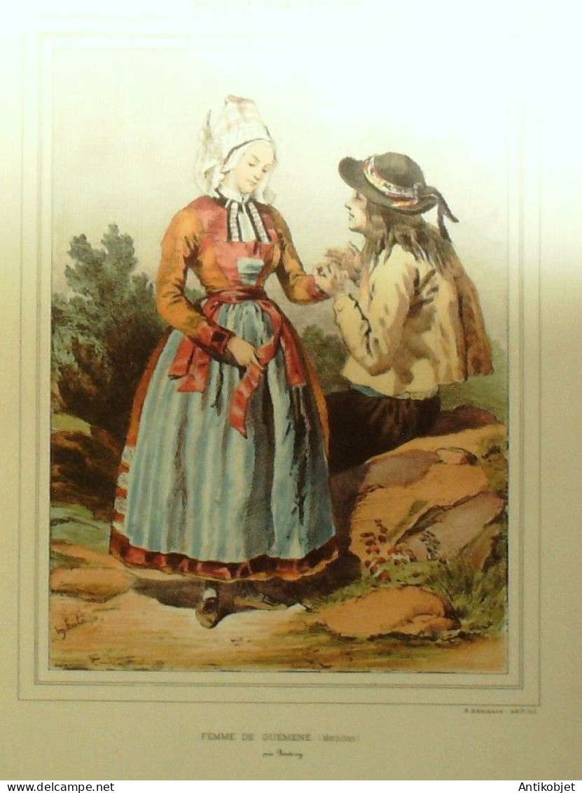 Costume Bretagne Guéméné (56) Paysanne Près De Pontivy Signé F.H.Lalaisse XIXème - Célébrités