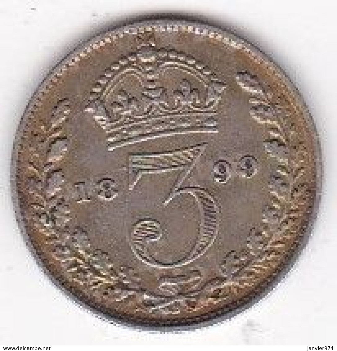 Grande Bretagne. 3 Pence 1899. Victoria, En Argent , KM# 777, UNC - F. 3 Pence