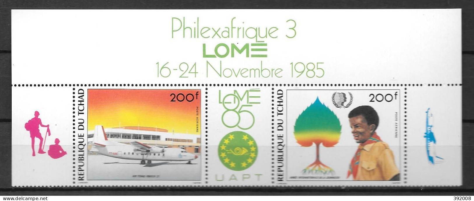 PA - 1985 - N° 290A **MNH - Philexafrique à Lomé - 2 - Tchad (1960-...)