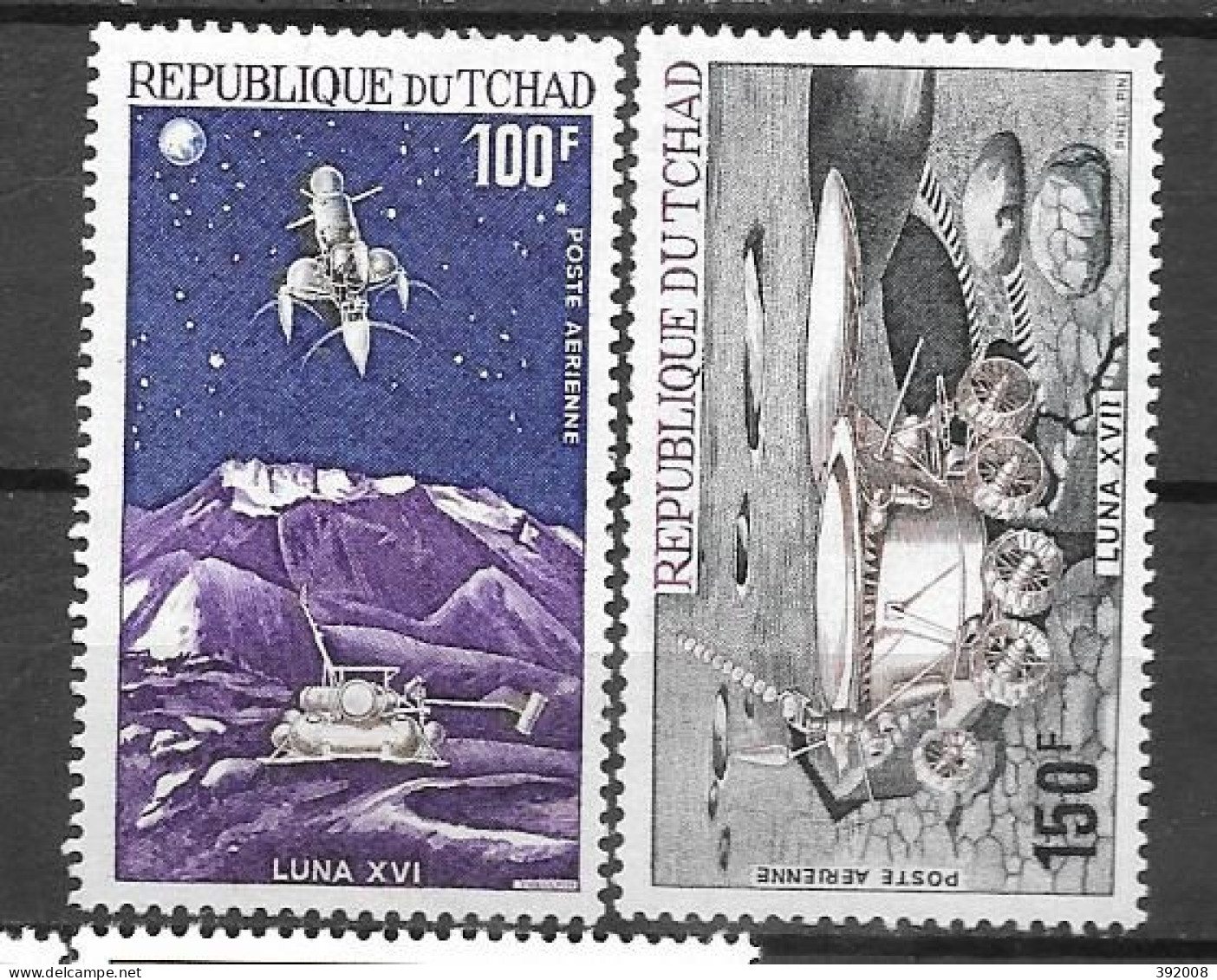 PA - 1972 - N° 125 à 126 **MNH - Luna XVI Et XVII - Tchad (1960-...)