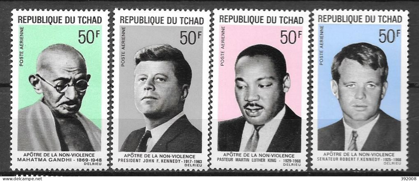 PA - 1969 - N° 56 à 59 **MNH - Gandhi, Kennedy, Martin Luther King - Tchad (1960-...)