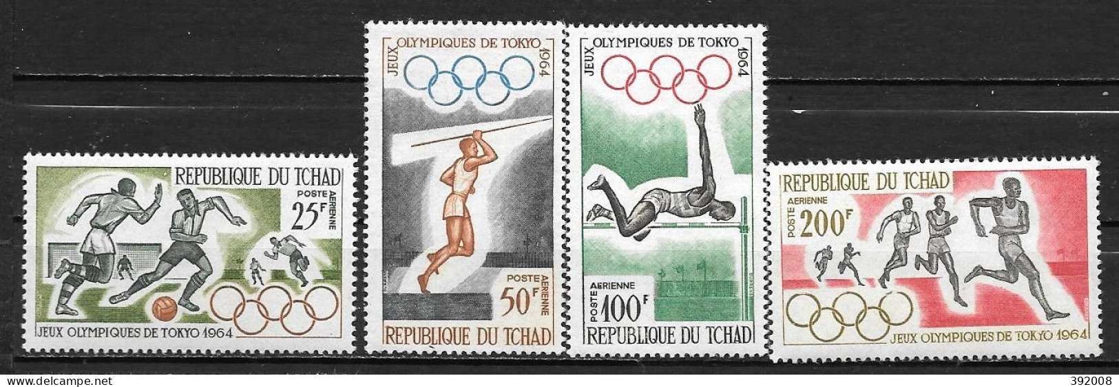PA - 1964 - N° 18 à 21 **MNH - Jeux Olympiques De Tokyo - Ciad (1960-...)