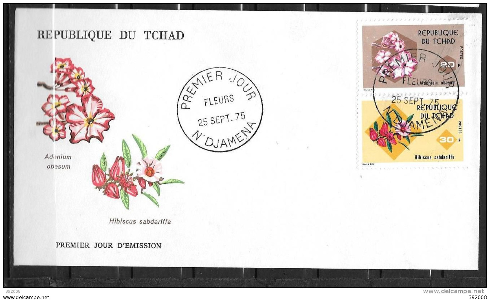 FDC - 1975 - Fleurs - 21 - Tchad (1960-...)