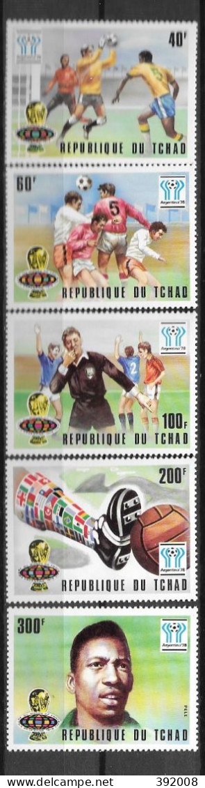 1977 - N° 337 à 341**MNH - Football Argentine - Tchad (1960-...)