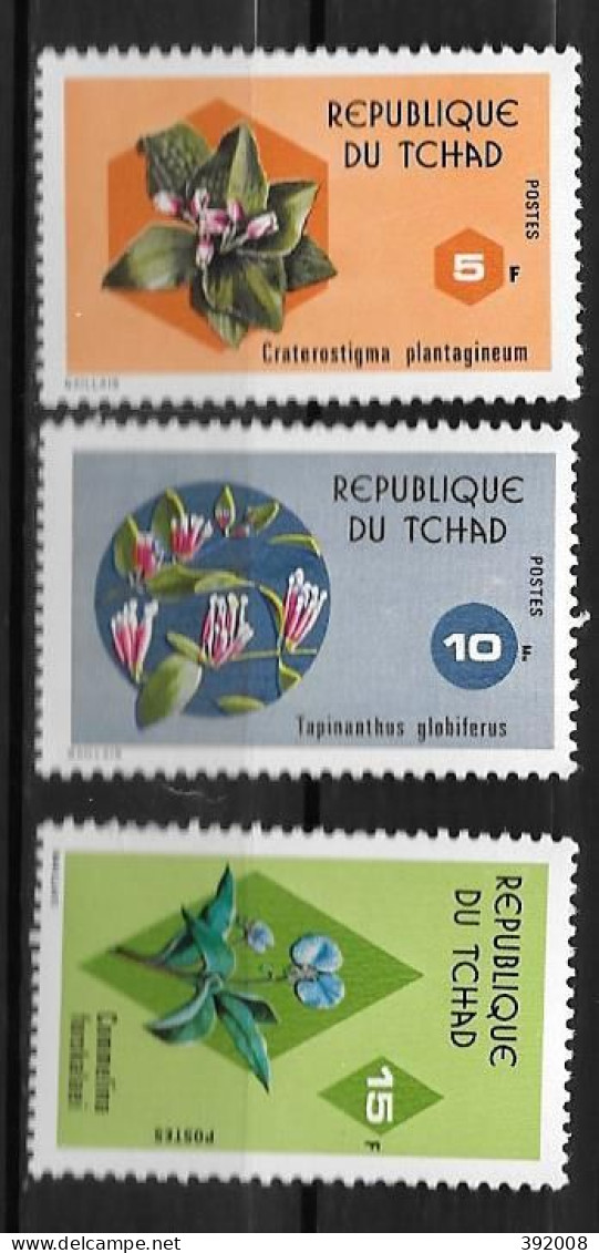 1975 - N° 299 à 301**MNH - Fleurs - Ciad (1960-...)