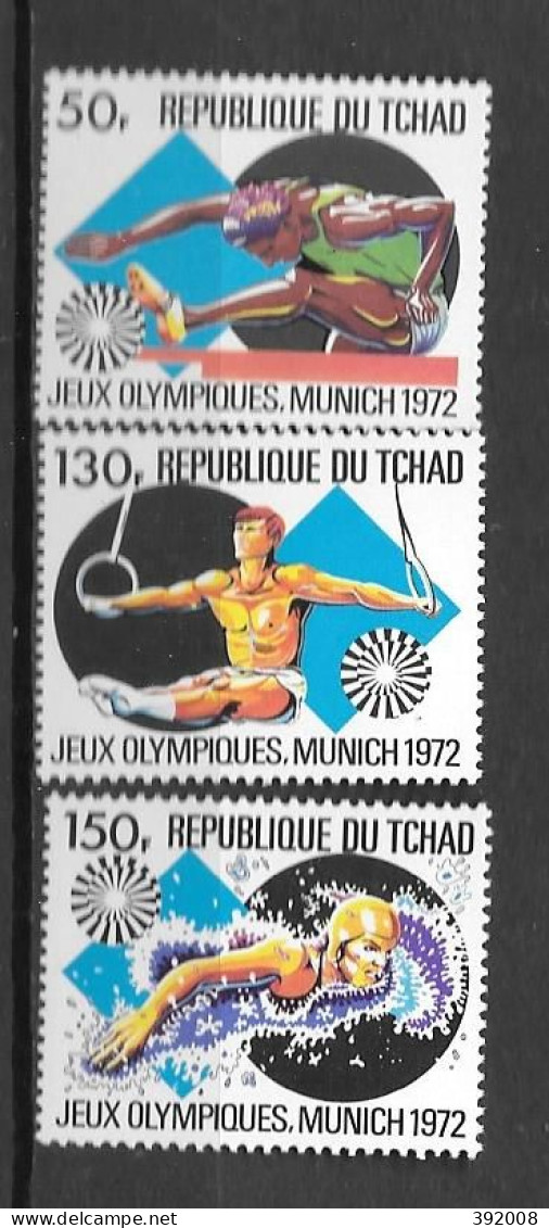 1972 - N° 255 à 257 **MNH - Jeux Olympiques De Munich - Chad (1960-...)