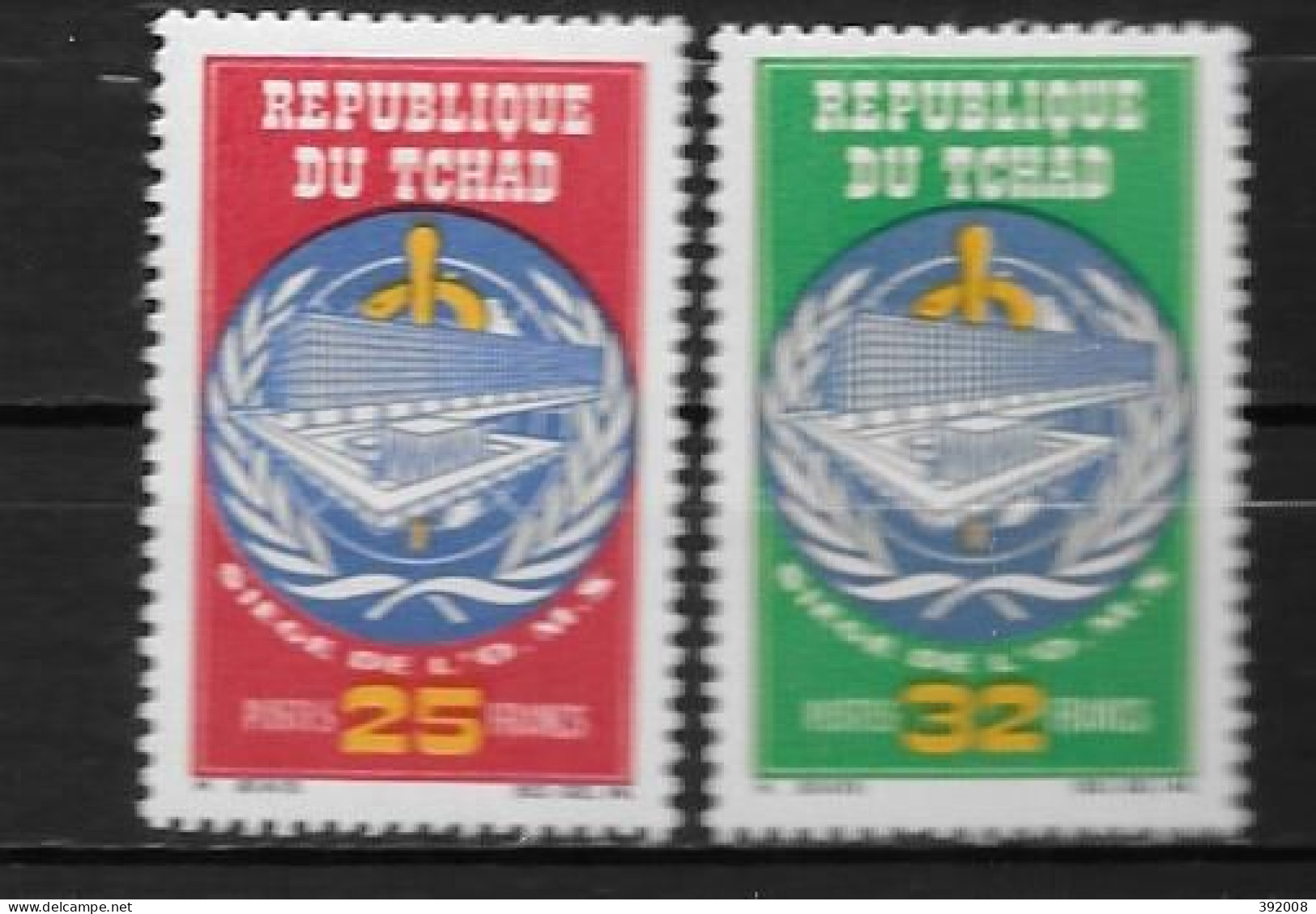 1966 - N° 123 à124 **MNH - Siège O.M.S. à Genève - Tschad (1960-...)