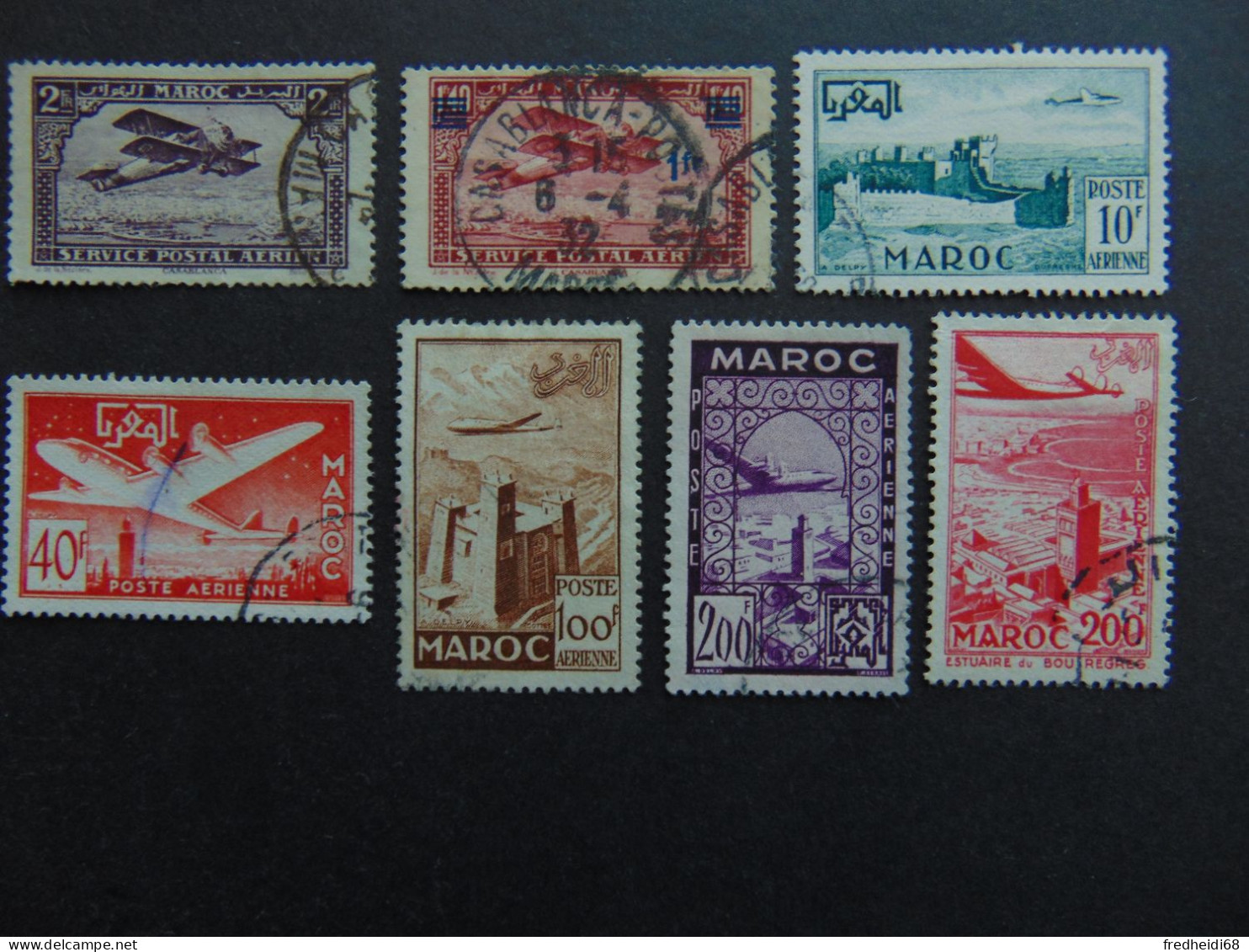 Très Beau Petit Lot De 7 Timbres Oblitérés - Airmail