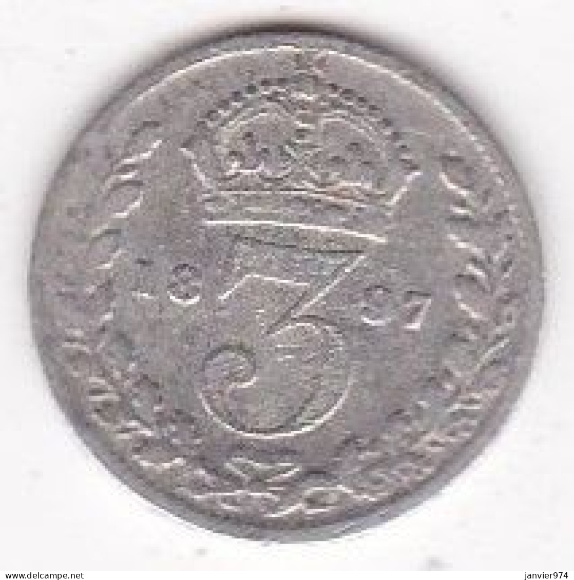 Grande Bretagne. 3 Pence 1897. Victoria, En Argent , KM# 777, - F. 3 Pence