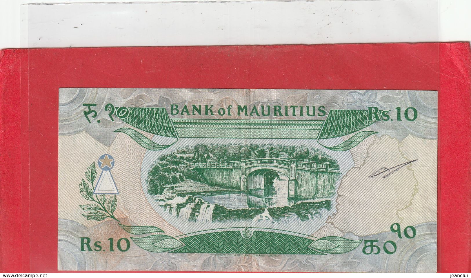 BANK OF MAURITIUS  .  10 RUPEES  .  N.D ( 1985 )    N°  A/5 336695  .  2 SCANNES - Mauricio