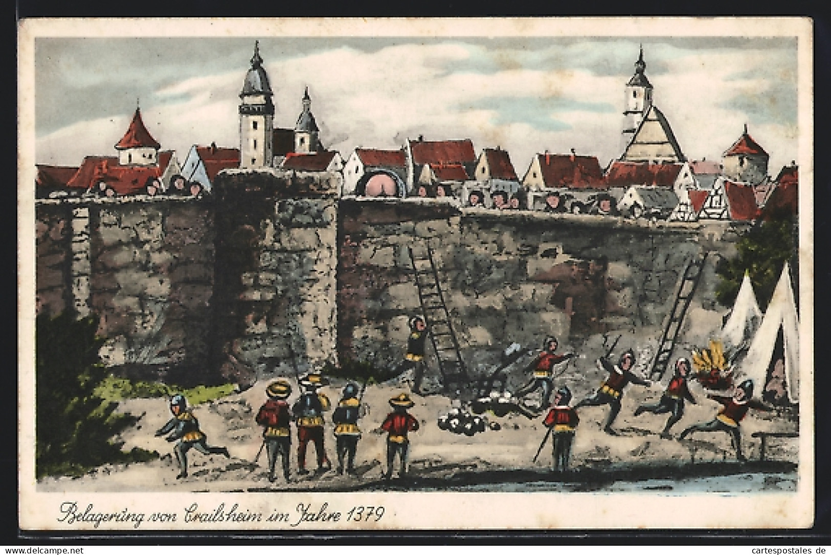 AK Crailsheim, Belagerung Im Jahre 1379  - Crailsheim