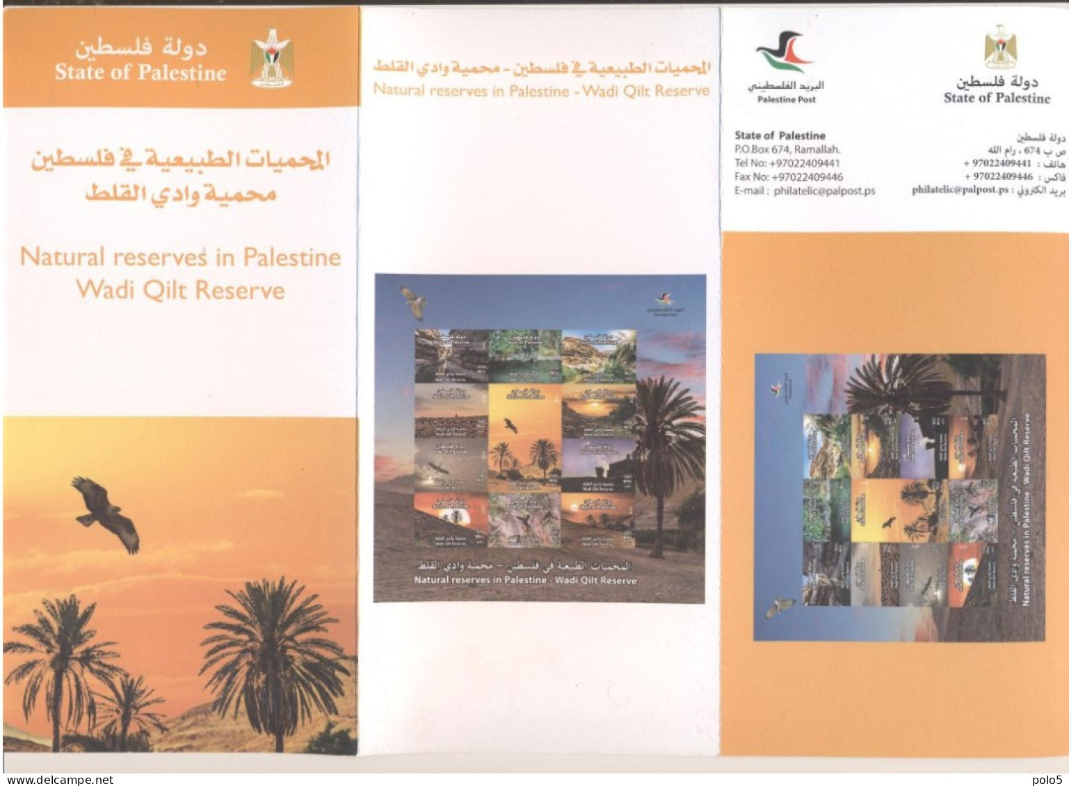 Palestine 2023- Wadi Qilt Reserve Flyer & Postcard (English And Arabic) - Palestine