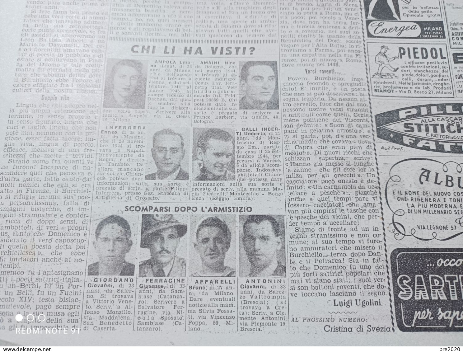 DOMENICA DEL CORRIERE 1947 BORGO ENZA SAMBIASE SAN BENEDETTO DI CASERTA - Autres & Non Classés