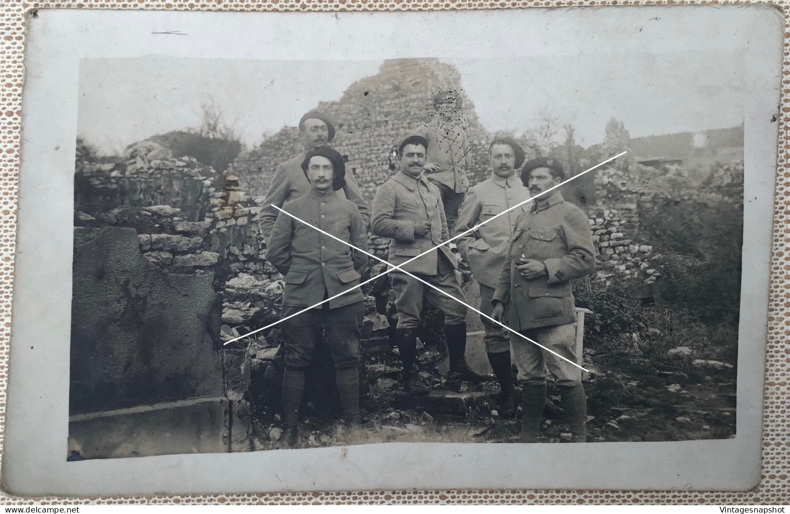 WW1 France Portrait De Camarades De Régiment Chasseurs Alpins CP Photo Datée 7-11-1916 - Guerra, Militari